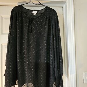 Black Sheer Women's Top